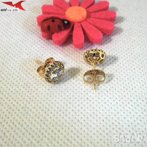 Обеци с 14К златно покритие 2141894, снимка 2 - Обеци - 54130798