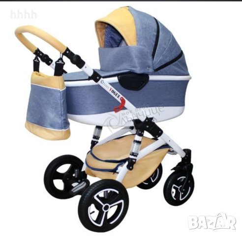 Бебешка количка VOGUE LUX SOFT DENIM 3в1 , снимка 2 - Детски колички - 40525099