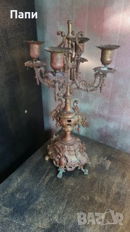 Бронзов свещник от 19-век., снимка 7 - Други ценни предмети - 42767659