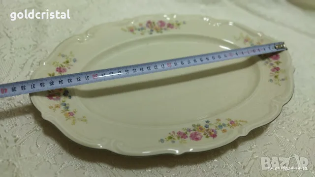 стар немски порцелан плато елипса , снимка 2 - Антикварни и старинни предмети - 48840687