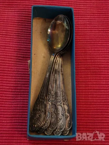 Винтидж посребрени лъжички за чай, СССР. , снимка 15 - Антикварни и старинни предмети - 49750231