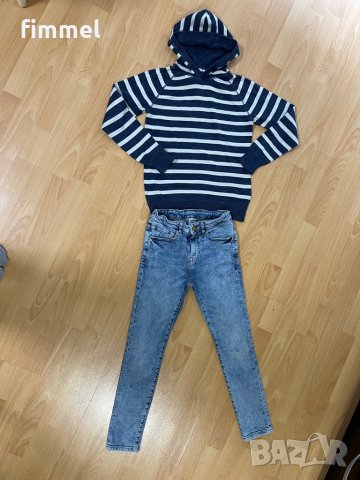 Zara + H&M дънки + суитчер, 9-10 год