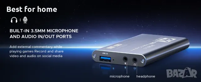 HDTV Game Capture Card 4K, 5 порта, снимка 12 - Аксесоари - 49409159