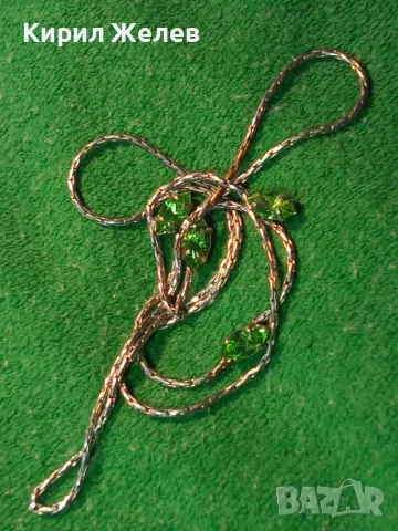 ЗЛАТИСТО НЕЖНО ВИНТИДЖ - АРТ КОЛИЕ с ФАСЕТИРАН ХРИЗОЛИТ 47379, снимка 9 - Колиета, медальони, синджири - 47034858