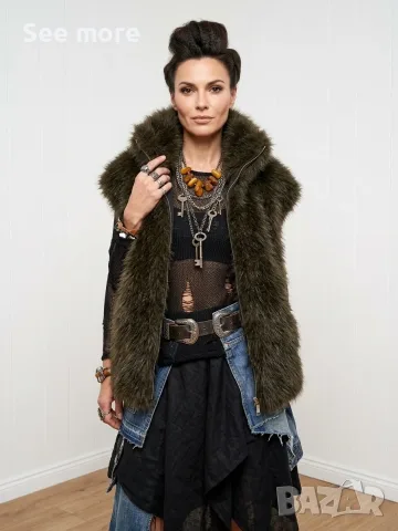 ZARA Black Label Елек от изкуствен косъм S