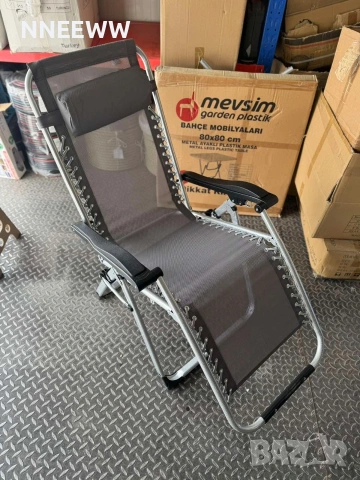Сгъваем шезлонг до 150кг, снимка 6 - Градински мебели, декорация  - 54187360