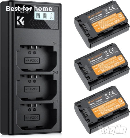 K&F CONCEPT Комплект от 3 батерии NP-FZ100 