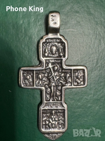  Масивен сребърен ланец с ръчно изработен кръст, снимка 4 - Колиета, медальони, синджири - 53307031