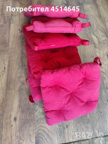 Възглавници червени за столове 6 броя