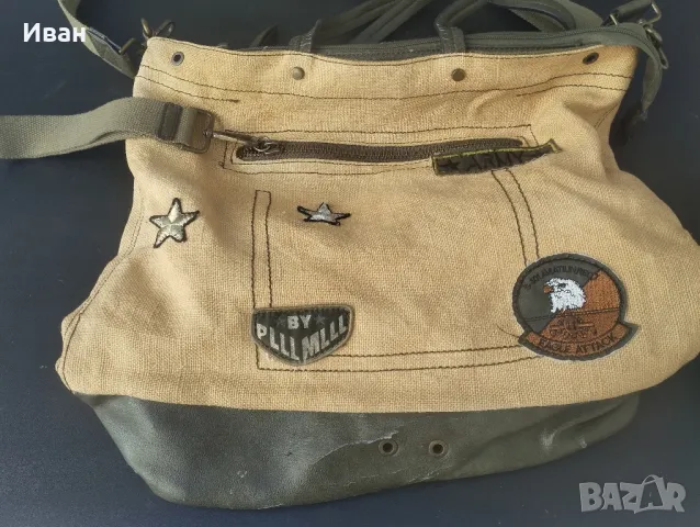 Винтидж Платнена чанта за рамо  (унисекс), снимка 2 - Чанти - 48800048
