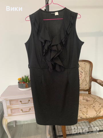 Елегантна черна рокля в размер XL, снимка 16 - Рокли - 44518647