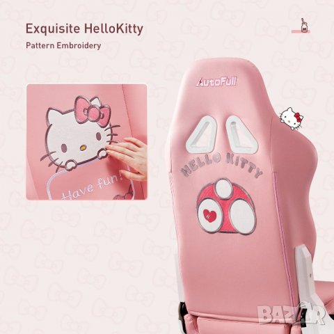 Геймърски стол / офис стол AF102PSA Hello Kitty, снимка 6 - Столове - 39821864