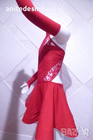 Червена детска рокля за спортни танци, снимка 8 - Художествена гимнастика - 42842731