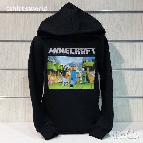 Нов детски суичър с дигитален печат MINECRAFT в черен цвят, снимка 9 - Детски анцузи и суичери - 39094844