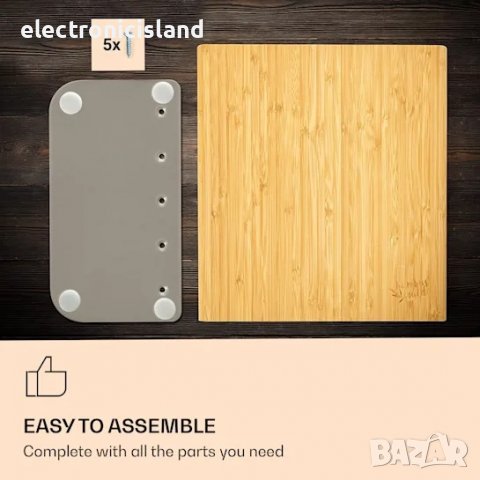 Луксозна магнитна бамбукова Стойка за ножове Klarstein, наклонена, за 4-6 ножа, неръждаема стомана, снимка 4 - Аксесоари за кухня - 40125304