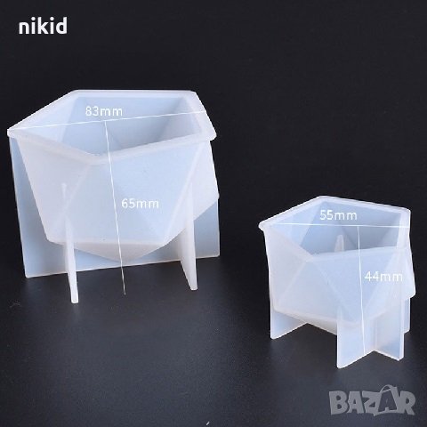 Геометрична форма многоъгълник кристал камък силиконов молд форма смола гипс шоколад украса декор, снимка 3 - Форми - 31618035