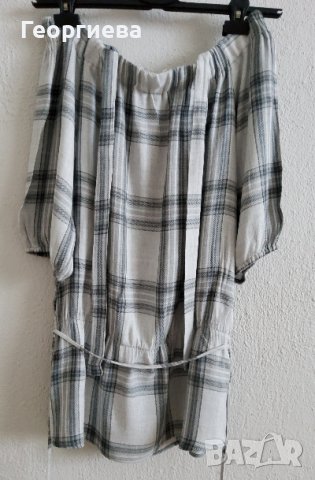 Стилна риза в сиво каре, снимка 5 - Ризи - 37823311