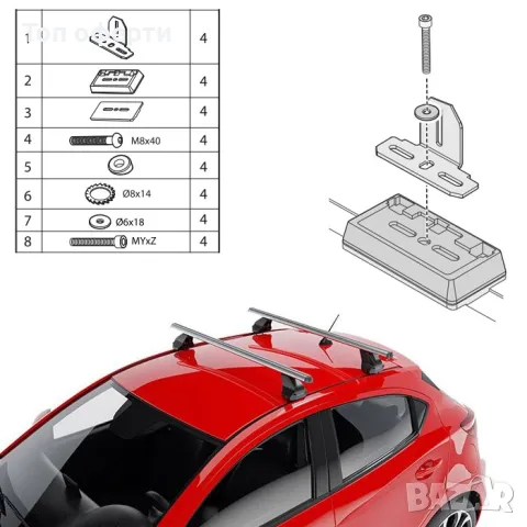 Захват за напречни греди Menabo Delta FIX209FP, снимка 2 - Аксесоари и консумативи - 48789364