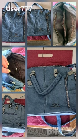 Нова дамска раничка и чанта 2 в 1 с много прегради и ципове