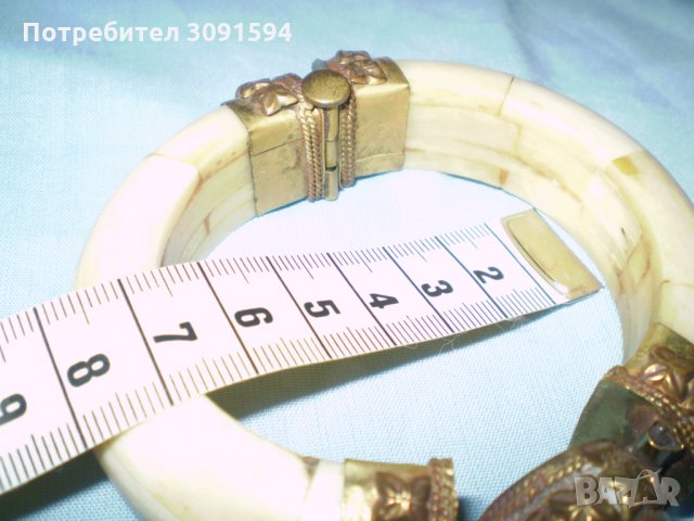 Ретро Гривна От Кост С Месингов Обков, снимка 7 - Гривни - 35595504