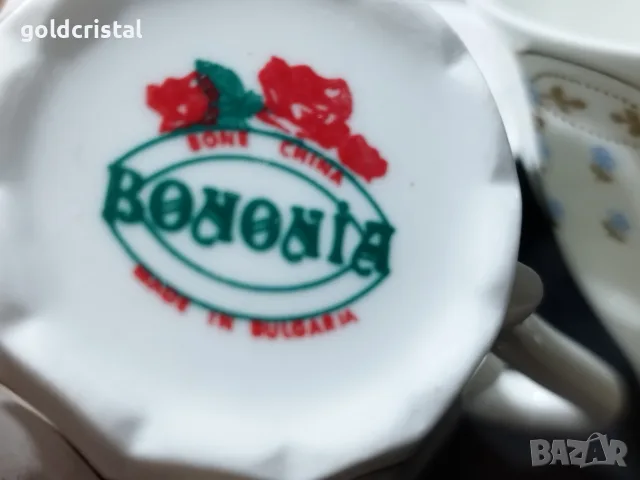 Стар български костен порцелан Бонония Нона лукс сервиз за чай , снимка 10 - Антикварни и старинни предмети - 25320136
