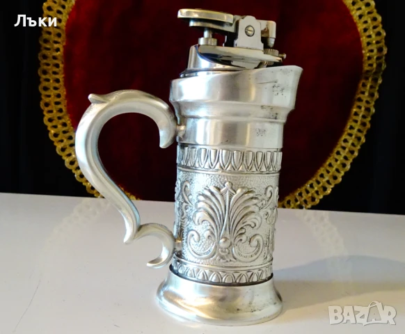 Настолна газова запалка от калай 310 гр. , снимка 3 - Антикварни и старинни предмети - 51252851