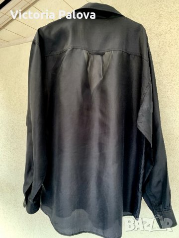 SILKS MIRAGE черна копринена риза, снимка 4 - Ризи - 37040342