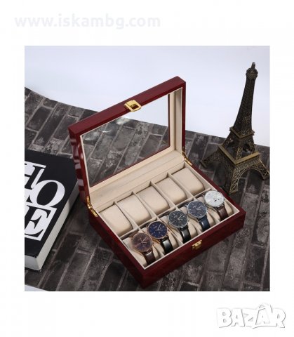 ЛУКСОЗНА ДЪРВЕНА КУТИЯ ЗА ЧАСОВНИЦИ ЗА 10 БР. - код 2171, снимка 10 - Други - 33948040