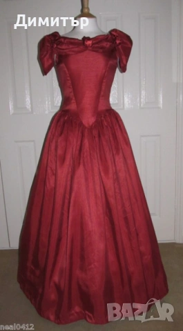 Рокля във викториански стил цвят вишна, снимка 5 - Рокли - 54242954