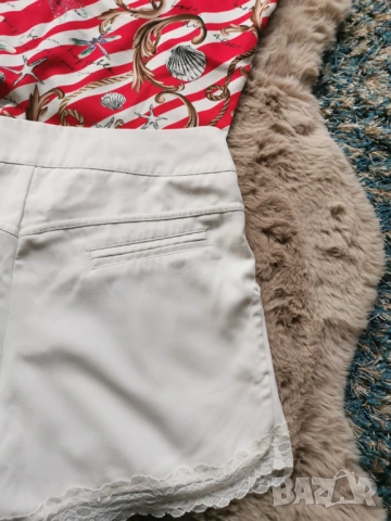 Alessa бели къси панталонки с дантела, размер S, Alesa, снимка 5 - Къси панталони и бермуди - 53879031