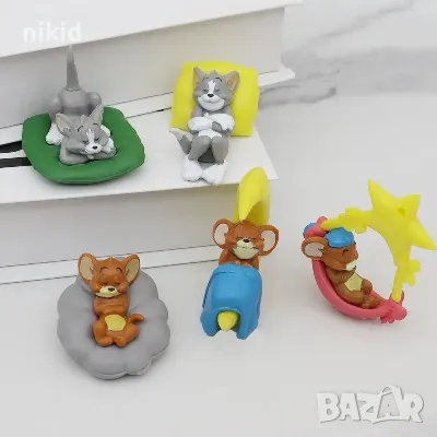 5 бр малки Том и Джери сладък сън малки пластмасови фигурки играчки украса за торта игра топери, снимка 5 - Фигурки - 47292830