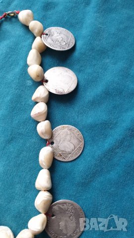 Стара седефена броеница със сребърни монети, снимка 7 - Антикварни и старинни предмети - 44434690