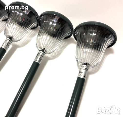 соларни градински лампи, комплект от 5 бр., с приставка-колче за фиксиране в земята, нови, Германия, снимка 12 - Соларни лампи - 31445144