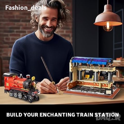 Нов Комплект мини блокчета за изграждане на вълшебна гара железница 1259 броя Деца Подарък, снимка 4 - Конструктори - 42419189