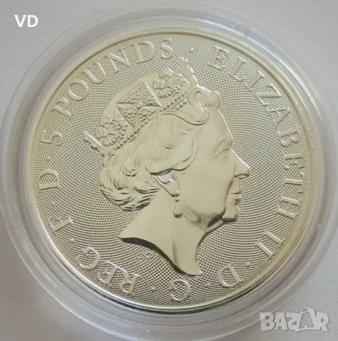 2 унции зверове на кралицата 2020 мортимър queen beast , снимка 2 - Нумизматика и бонистика - 55887406