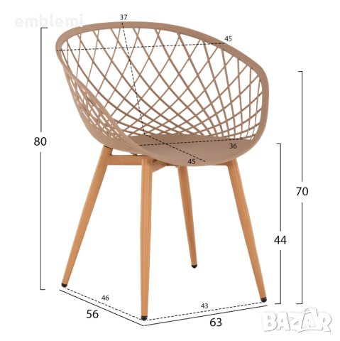 Стол трапезен ARMCHAIR ARIADNE HM8001 Крем , снимка 3 - Столове - 44275614