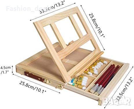 Нов Многофункционален Преносим Дървен Молберт Стойка за Скициране Рисуване , снимка 2 - Други - 42697357