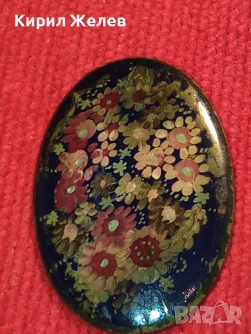 ИЗЯЩНО РЪЧНО ХУДОЖЕСТВЕНО ИЗРИСУВАНА МИНИАТЮРА ЦВЕТЯ Стара МЕДНА РЕТРО АРТ АПЛИКАЦИЯ За БРОШКА 47460, снимка 13 - Антикварни и старинни предмети - 47046009