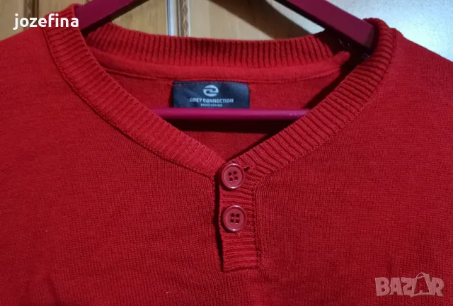 Червен мъжки пуловер, снимка 5 - Пуловери - 49946220
