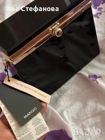 Уникално ново елегантно официално парти черно огледално куфарче чанта Манго  Mango етикет , снимка 4 - Чанти - 47322103