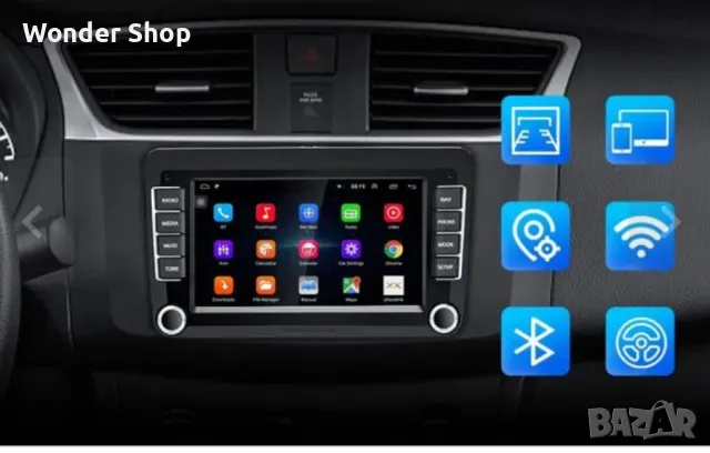 Мултимедийна навигация за автомобил с 7-инчов дисплей - Volkswagen, Seat или Skoda CJ-CP605, снимка 7 - Аксесоари и консумативи - 47942186