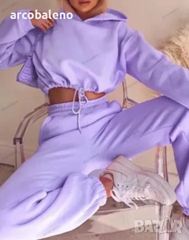 Дамски моден ежедневен комплект от две части с дълъг ръкав, 8цвята , снимка 6 - Комплекти - 47282957