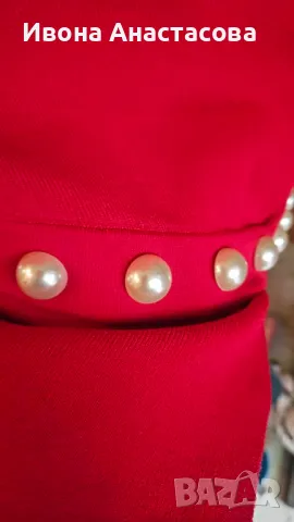 АСИМЕТРИЧНА РОКЛЯ С ПЕРЛИ, снимка 4 - Рокли - 26905402