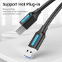 Кабел USB3.0 Мъжко към USB Type B Мъжко 1.5m Черен 5Gb/s Vention COOBG Cable USB - USB Type B M/M, снимка 2