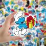 50 бр Смърф Смърфовете The smurfes самозалепващи лепенки стикери за украса декор картонена торта, снимка 5