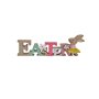 Великденска декорация, "Великденско" зайче, цветя, 20x2x7,5 см