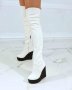 Кожени ботуши на платформа , снимка 4
