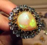 925 сребърен пръстен с голям етиопски опал, камък 19x16мм, тотално тегло 17гр., снимка 3