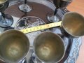 Стари метални чаши и поднос месинг бронз  с емайл, снимка 9