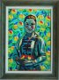 "Момичето с ябълките", Владимир Димитров - Майстора, картина с рамка
